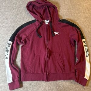 Maroon and Black Zip-Up Hoodie 1526